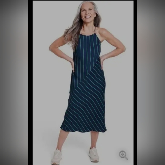 Rowing Blazer Slip Diagonal Stripe Midi Slip Dress Vacation Cocktail Target - Picture 8 of 10